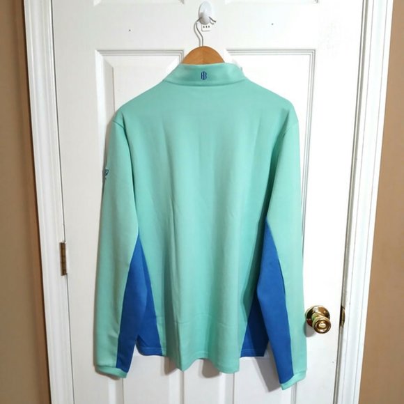 Holderness & Bourne The Brady 1/4 Zip Golf Pullover Turquoise Blue Men Size L - Picture 2 of 7